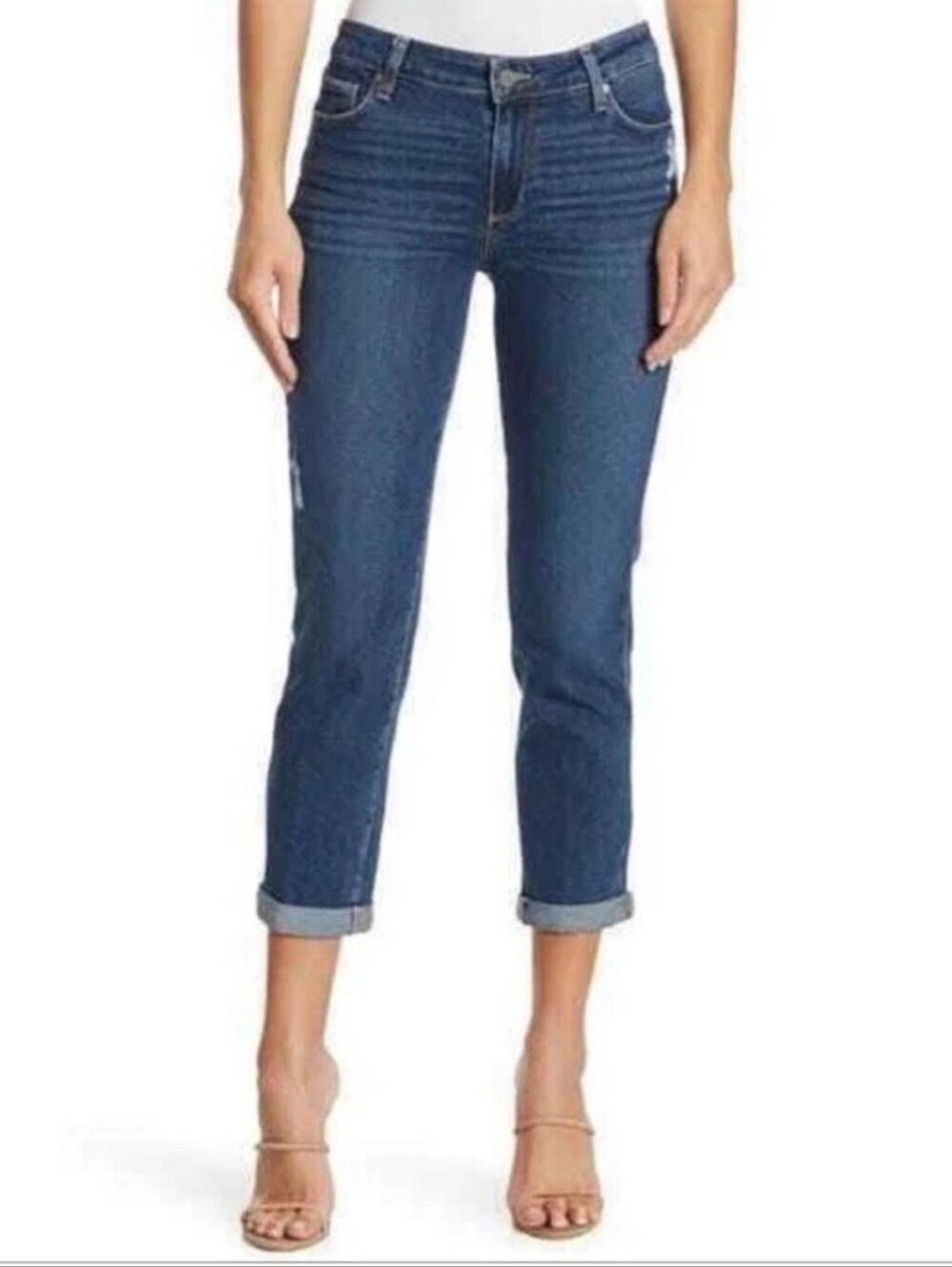 PAIGE Brigitte Lived-In Boyfriend Jean In Merley Destructed Wash Women's Size 27
